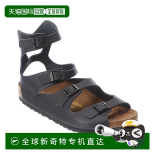 勃肯 美國奧萊 Birkenstock 黑色 女士雅典皮革涼鞋 自營