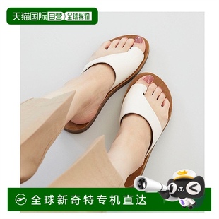 白色人字平底尖頭舒適休閑潮流時(shí)尚 Menue女士涼鞋 日本直郵