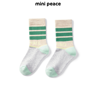男童襪子條紋撞色運(yùn)動(dòng)襪春秋 MINIPEACE太平鳥童裝 專柜同款
