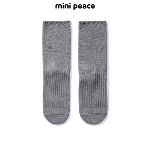 女童純色中筒長襪霜灰春秋 MINIPEACE太平鳥童裝 專柜同款