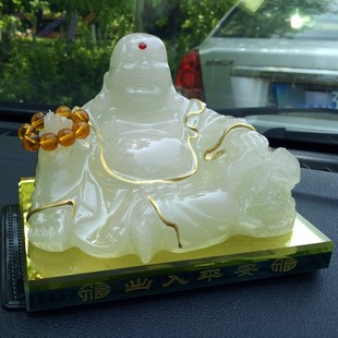 佛像香水座高端 拉絲香水座 仿玉香水座 變色彌勒佛汽車香水座