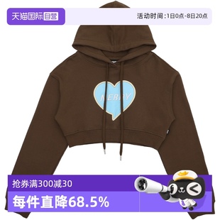 短款 清倉 NERDY 辣妹露腰連帽衛衣寬松百搭露臍上衣女 自營