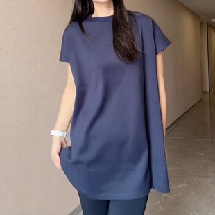 上衣款 韓版 寬松洋氣輕奢圓領百搭氣質短袖 新款 高端T恤女2025夏季