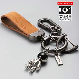 創(chuàng)意翻毛皮汽車鑰匙扣掛件男女情侶簡約太空人鑰匙鏈時(shí)尚 鎖匙圈環(huán)