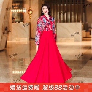 雪紡裙沙灘裙子2025年春夏秋優雅大擺連衣裙收腰顯瘦旅游度假長裙