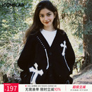 十字提花毛衣男女同款 iconslabV領針織開衫 ics 潮 張云雷同款