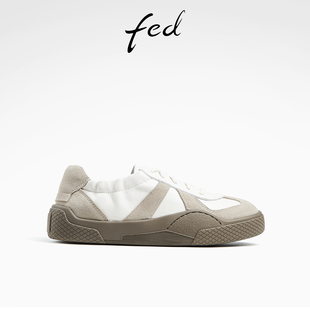 女鞋 輕便休閑鞋 真皮板鞋 fed復古德訓鞋 D0325 新款 女款 ZFA500 春季