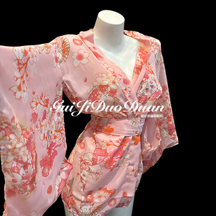 Gj詭計「日式 風(fēng)情」性感日系和服櫻花浴衣浴袍私房睡衣裙qqny內(nèi)衣