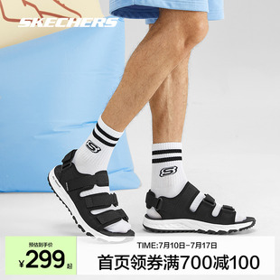 耐磨魔術貼涼鞋 Skechers斯凱奇官網正品 男舒適輕便戶外休閑沙灘鞋