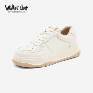 Shop板鞋 休閑小白鞋 女2025年春季 厚底增高輕便面包鞋 女鞋 Walker
