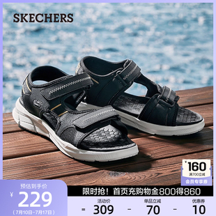 夏季 潮流外穿拖鞋 休閑涼鞋 時(shí)尚 輕便舒適魔術(shù)貼沙灘鞋 斯凱奇男鞋