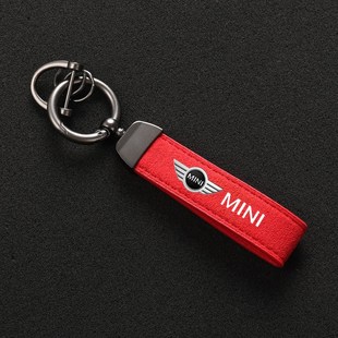 掛件 countryman汽車翻毛皮鑰匙扣圈創意個性 寶馬迷你mini Cooper