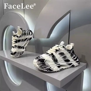 潮鞋 FaceLee2025夏季 潮流百搭擦色厚底男士 時尚 增高輕便做舊 爆款