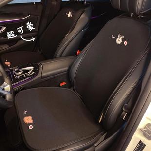 通用 ins網(wǎng)紅車載亞麻棉麻四季 熊情侶汽車坐墊夏季 涼墊可愛女神款