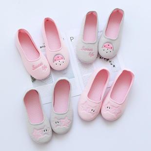 產(chǎn)后哺乳期室內(nèi)地板拖包跟產(chǎn)婦軟底拖鞋 透氣棉布月子鞋 女 薄款 夏季