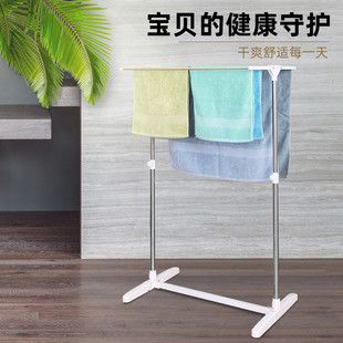 毛巾架晾衣架落地折疊室內(nèi)家用衛(wèi)生間小型迷你放飄窗多功能嬰兒架