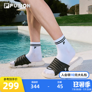 FUSION 運動涼拖輕便軟底鞋 斐樂潮牌面包拖鞋 新款 男2025夏季 FILA