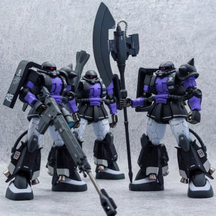 模型機甲手辦玩具 144高達樂甲高機器人拼裝 星動 黑色三星扎古HG1