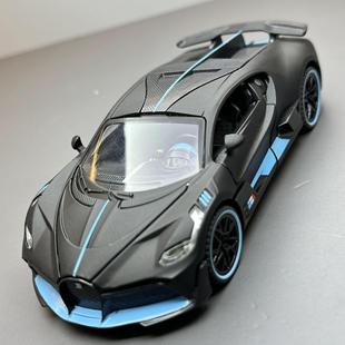 潮玩合金汽車模型1 收藏擺件聲光開門回力玩具跑車 32布加迪DIVO