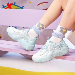 女鞋 子老爹鞋 夏季 運(yùn)動(dòng)鞋 女 輕便百搭網(wǎng)面透氣復(fù)古休閑鞋 特步花瓣鞋