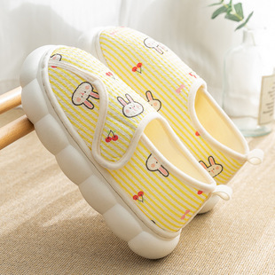 軟底居家 厚底孕婦產(chǎn)后室內(nèi)防滑女室內(nèi)春秋季 棉拖鞋 女包跟月子鞋