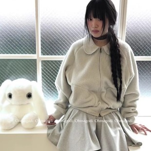 韓國正品 潮牌外套女日系 coyseio羊羔絨外套hanni范玉欣jennie同款
