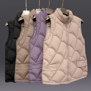 大碼 坎肩冬裝 羽絨棉服背心款 新款 中老年女短 媽媽棉馬甲輕薄外套款