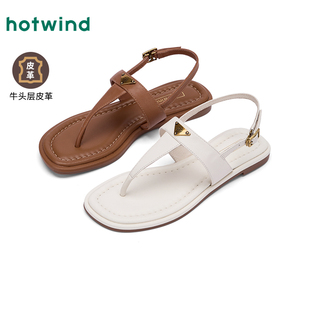 休閑女鞋 熱風(fēng)平底時(shí)裝 小眾百搭人字涼拖法式 女25夏新款 涼鞋