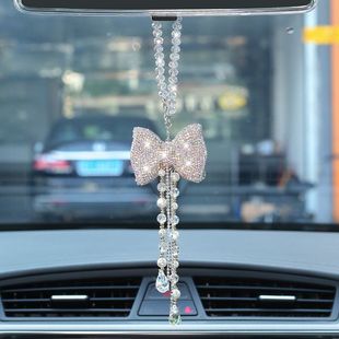 汽車掛件鑲鉆車載后視鏡掛飾吊墜個性 飾用品 創意可愛卡通車內裝