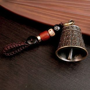 手工黃銅純銅風(fēng)鈴鑰匙扣可愛吊墜古風(fēng)創(chuàng)意圣誕鈴鐺掛件汽車禮物
