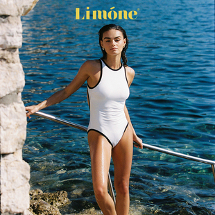 沙灘海邊度假風(fēng) 白色連體泳衣大露背泳裝 Limone2025新款 高級感經(jīng)典