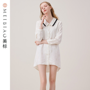 美標(biāo)19姆米重磅真絲睡裙女春夏100%桑蠶絲綢睡衣可外穿休閑家居服