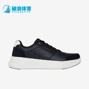 運(yùn)動皮革休閑厚底輕便板鞋 Skechers 男士 秋冬新款 斯凱奇正品