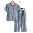 老年人媽媽兩件套老人衣服上衣老太太短袖 套裝 奶奶夏裝 中老年女裝