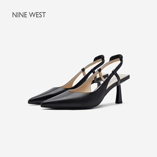 West Nine 玖熙時裝 涼鞋 氣質(zhì)高跟鞋 女細(xì)跟尖頭法式 商場同款