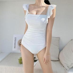 高貨泳衣女夏2025年新款 荷葉邊遮肚顯瘦性感韓國ins風連體溫泉泳