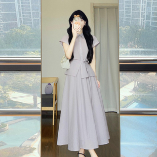 高級感氣質襯衫 時尚 套裝 今年流行爆款 洋氣兩件套 裙女2025新款 法式