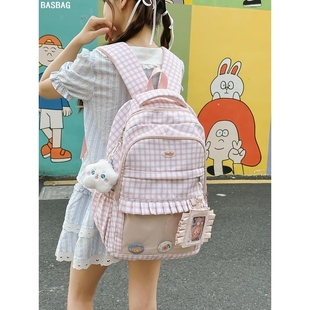 書(shū)包初中女生高顏值小眾ins小學(xué)生韓系少女高中生輕便雙肩包痛包