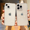 簡約透明直邊軟殼適用iphone13promax蘋果12 8p華為小米保護套6p 15手機殼14pro男女16全包11硅膠xsmax防摔7