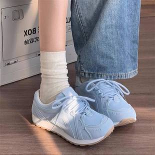 輕便百搭休閑運動老爹鞋 新款 子女 女2025春夏季 復古蕾絲厚底阿甘鞋