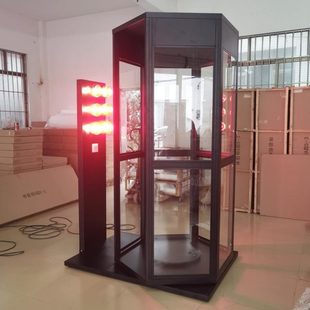 鐵質烤漆六邊形旋轉展架汽車太陽膜展柜玻璃隔熱膜體驗倉