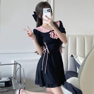 2024游泳裝 泳衣女裙式 分體保守日系女仆顯瘦甜美可愛少女溫泉新款