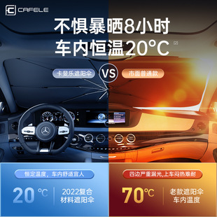 智能全自動汽車前檔遮陽傘隔熱車窗防曬傘停車用前玻璃車載遮陽檔