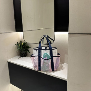 洗澡健身洗漱泳衣收納 高端游泳包 游泳人 幸福感女士網眼手提