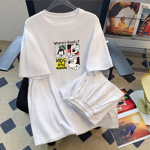 短褲 減齡運動服短袖 休閑家居服可外穿睡衣學生兩件套 夏天時尚 新品
