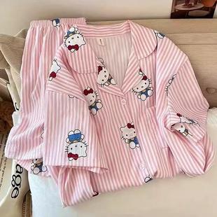 短袖 新款 薄款 韓版 家居服 新品 ins甜美可愛卡通大碼 純棉睡衣女夏季