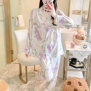 棉綢可外穿睡衣夏季 女款 薄款 家居服套裝 新品 輕盈透氣時尚 2025新款