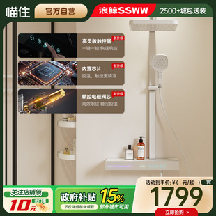 智能觸屏恒溫數顯大 浪鯨衛浴恒溫花灑淋浴花灑套裝 國補15%