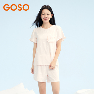 GOSO女士花邊甜美套頭睡衣女家居服短袖