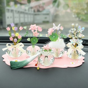 水晶幸運果汽車裝 飾品擺件創(chuàng)意精致手工車內(nèi)飾品車載中控臺擺件女